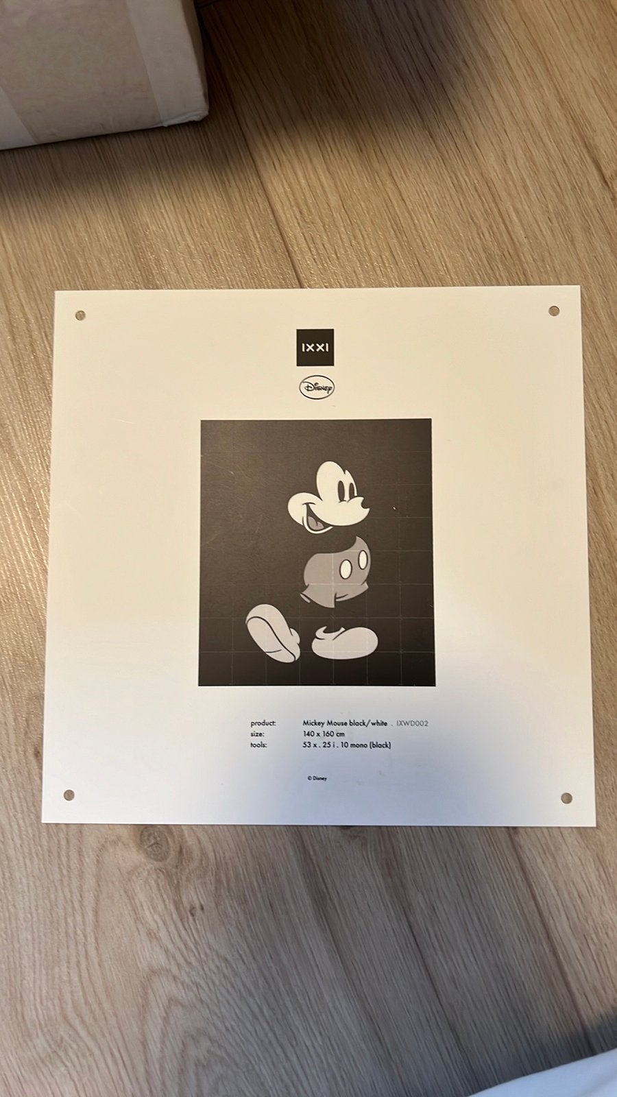 IXXI Mickey Mouse Zwart-Wit Wanddecoratie 140x160 cm, Zwart, Decoratieobject, Ophalen of Verzenden, Zo goed als nieuw