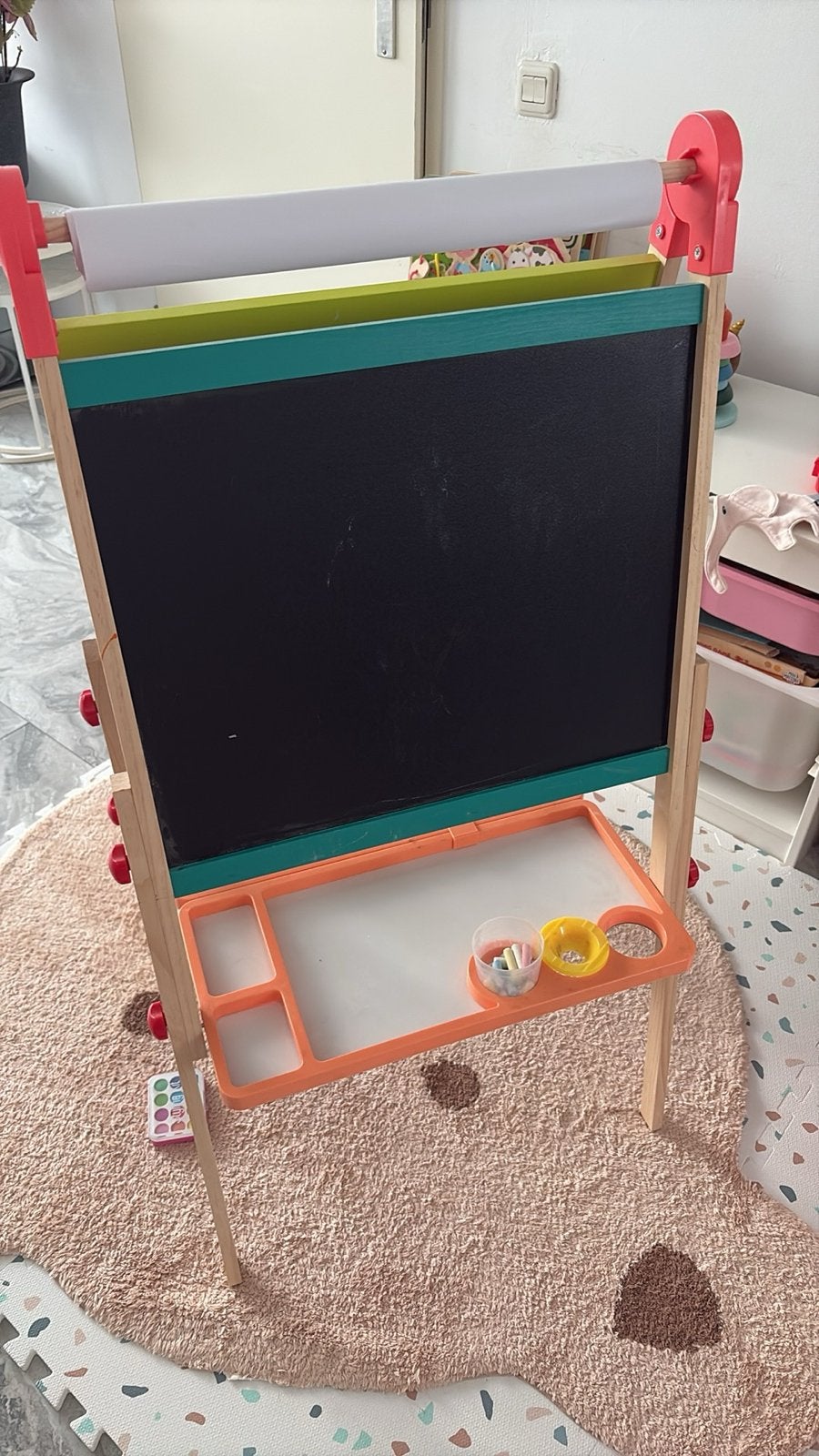 Houten Tekenbord met Krijt- en Whiteboardfunctie, Ophalen, Zo goed als nieuw, Knutselen