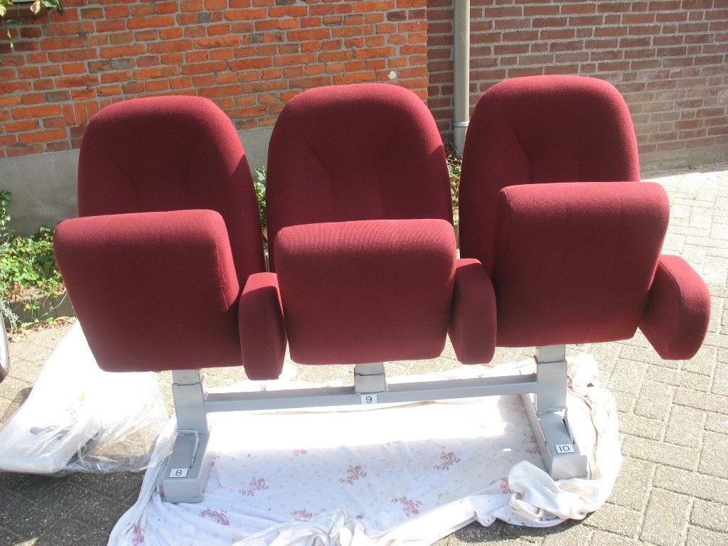 Set van 3 bioscoopstoelen, Ophalen, Gebruikt, Drie, Metaal