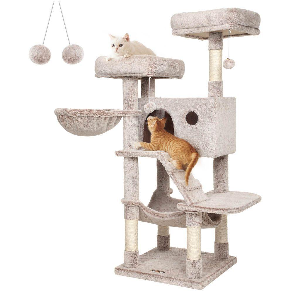 krabpaal, kattentoren grijs/bruin 49x49x135 LxBxH, Ophalen of Verzenden, Nieuw, Krabpaal