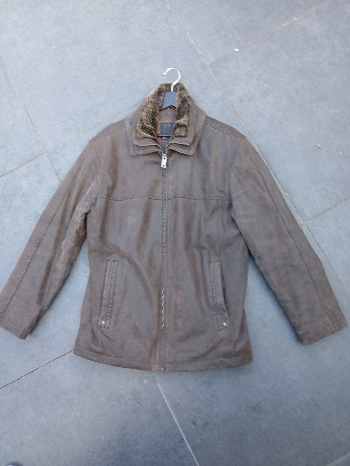Leren winterjas, bruin, maat 48. Merk: Donar Menswear., Ophalen, Zo goed als nieuw, Maat 48/50 (M), Bruin