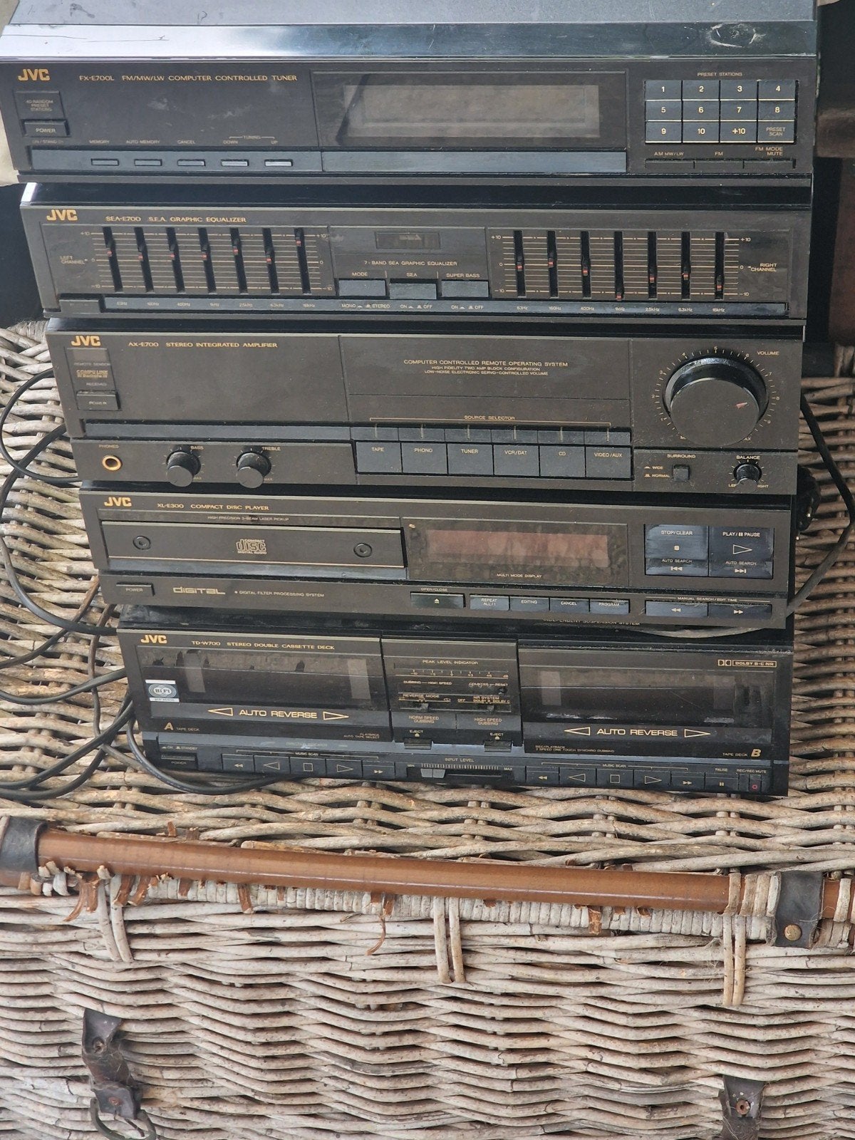 JVC Hifi-toren uit de jaren '80 met CD, Cassette,, Ophalen of Verzenden, Gebruikt, Cassettedeck, JVC