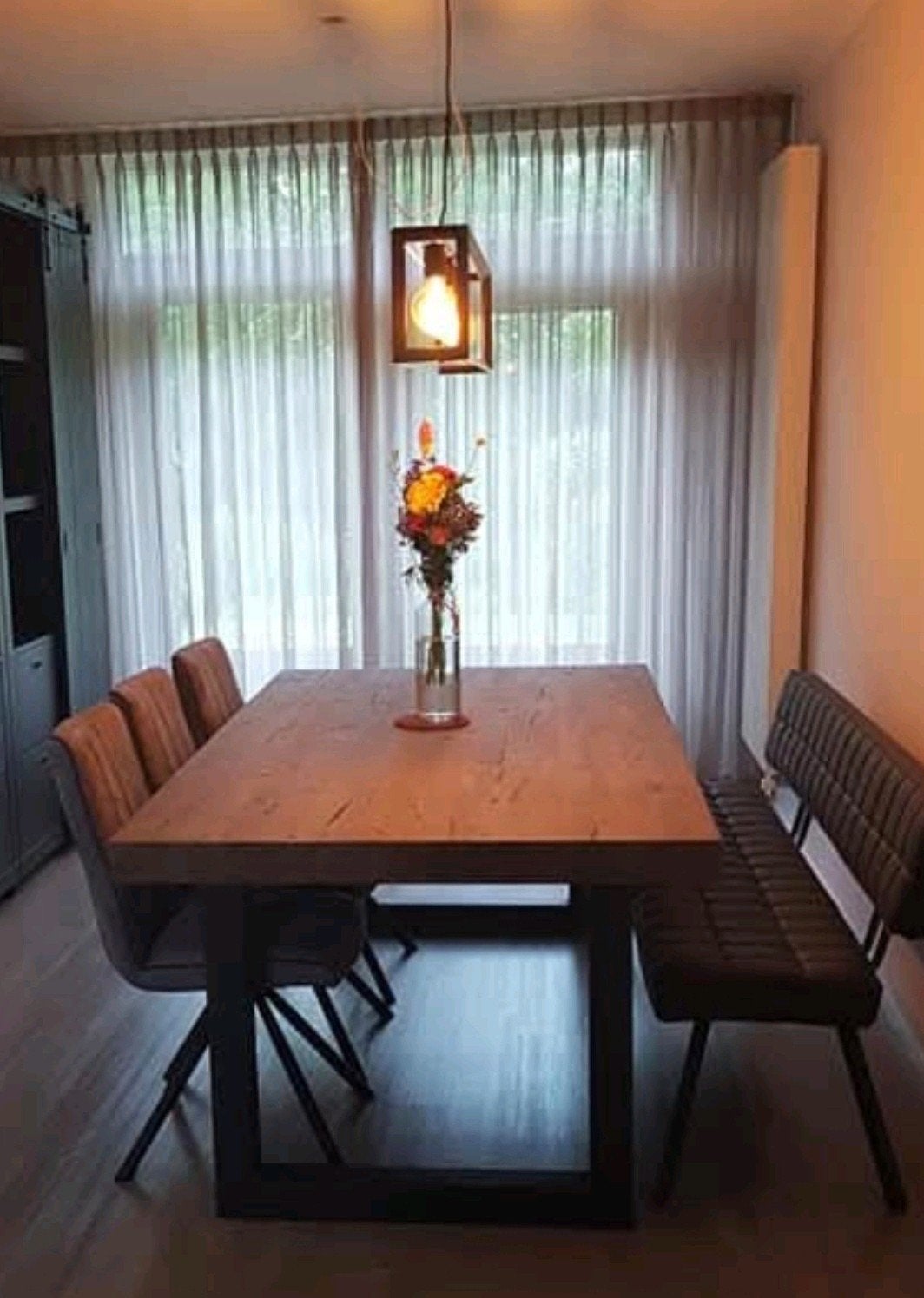 Mooie grote eettafel, Gebruikt, 100 tot 150 cm, Eikenhout, 200 cm of meer