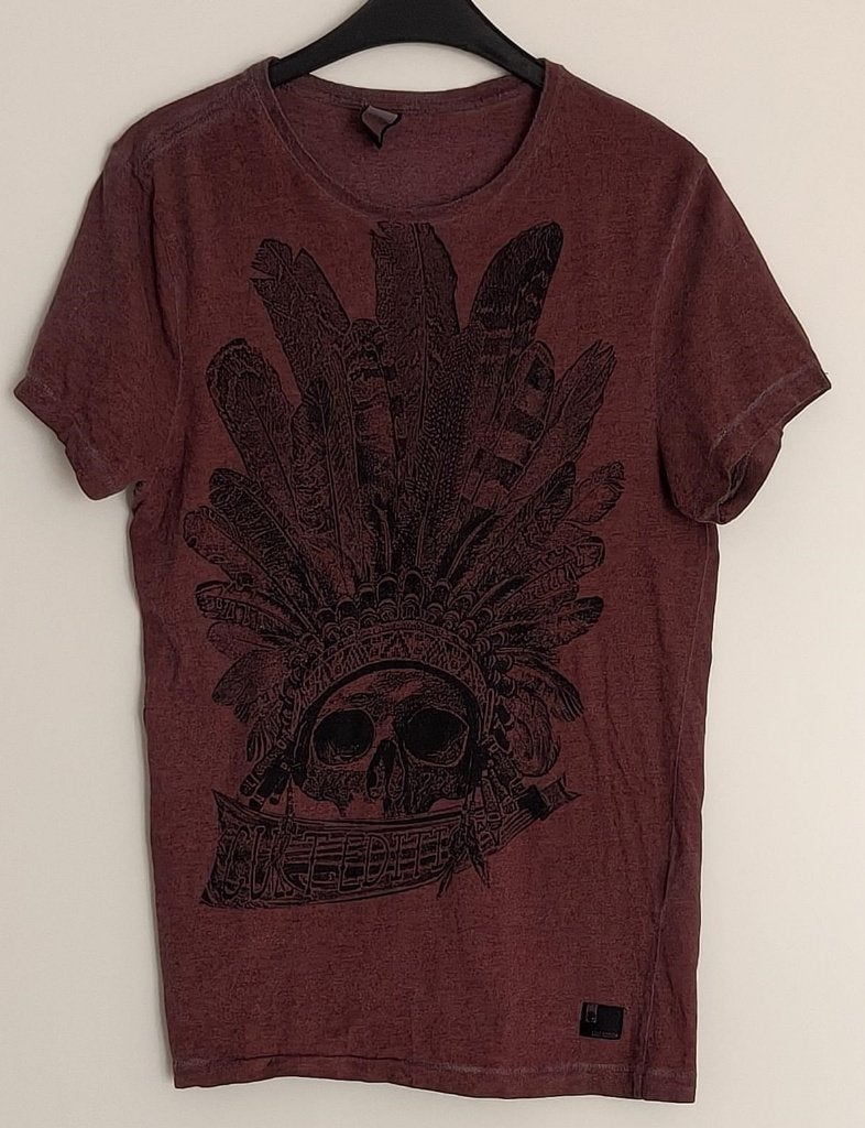 Cult Edition T-shirt met indianenprint, Kleding | Heren, T-shirts, Gedragen, Maat 46 (S) of kleiner, Overige kleuren, Ophalen of Verzenden