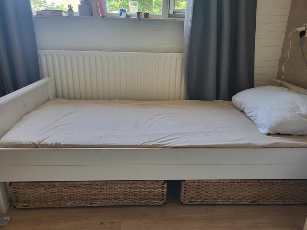 Eenpersoonsbed bed incl lattenbodem en opbergruimte, Huis en Inrichting, Slaapkamer | Bedden, Ophalen, Gebruikt, 90 cm, Eenpersoons