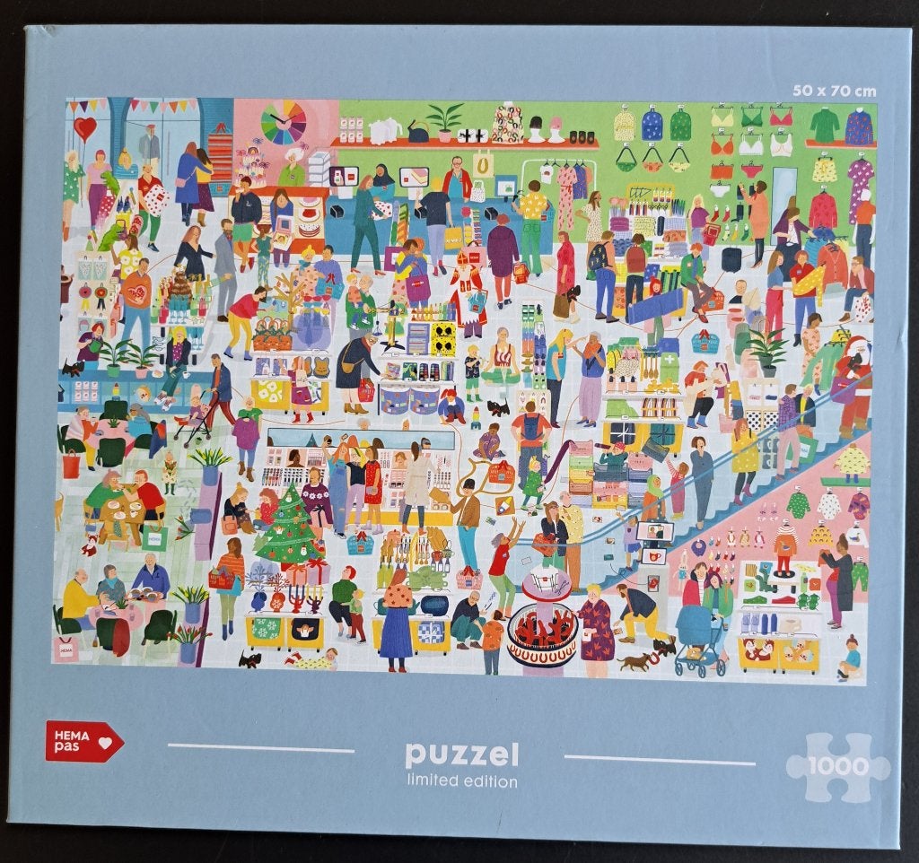 2x HEMA legpuzzel 1000 stukjes, Ophalen of Verzenden, 500 t/m 1500 stukjes, Zo goed als nieuw, Legpuzzel