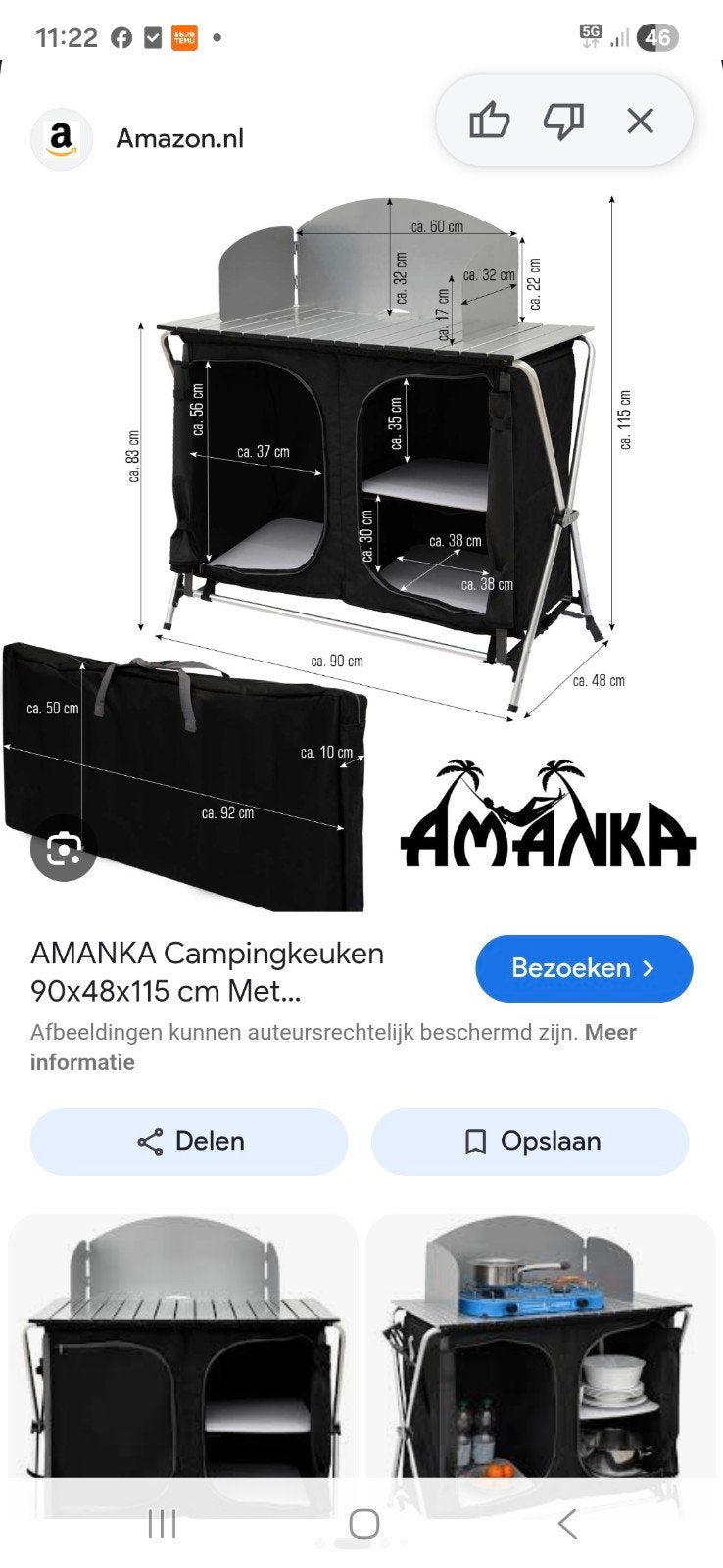 Keukentje voor camper caravan of tent, Ophalen, Nieuw, Campingkast