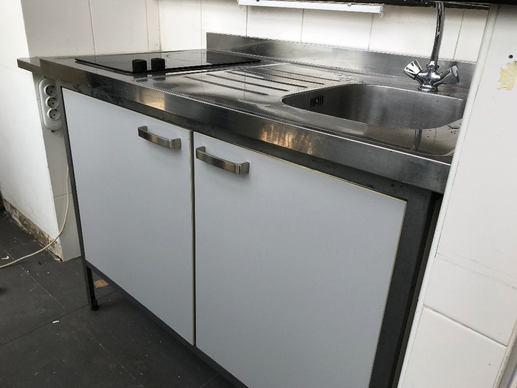 Kitchenette Ikea, Huis en Inrichting, Keuken | Complete keukens, Gebruikt, Overige typen, Grijs, Staal of Rvs, Ophalen