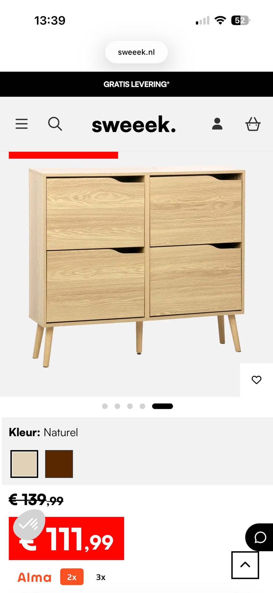 Sweek Schoenenkast met 4 vakken, nieuw in doos, Ophalen, Nieuw