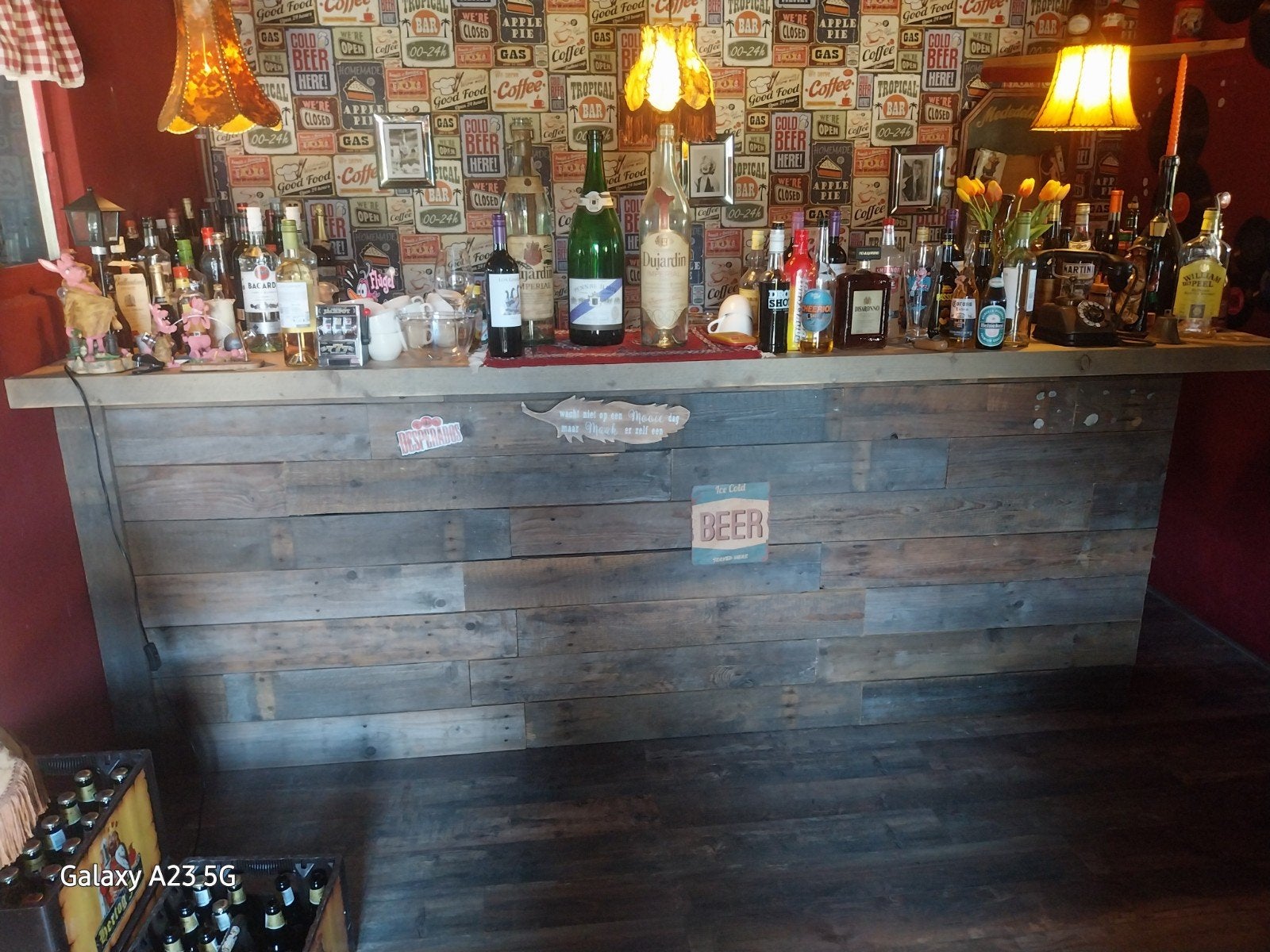 Mooie houten bar - aanpasbare maten, Ophalen of Verzenden, Gebruikt