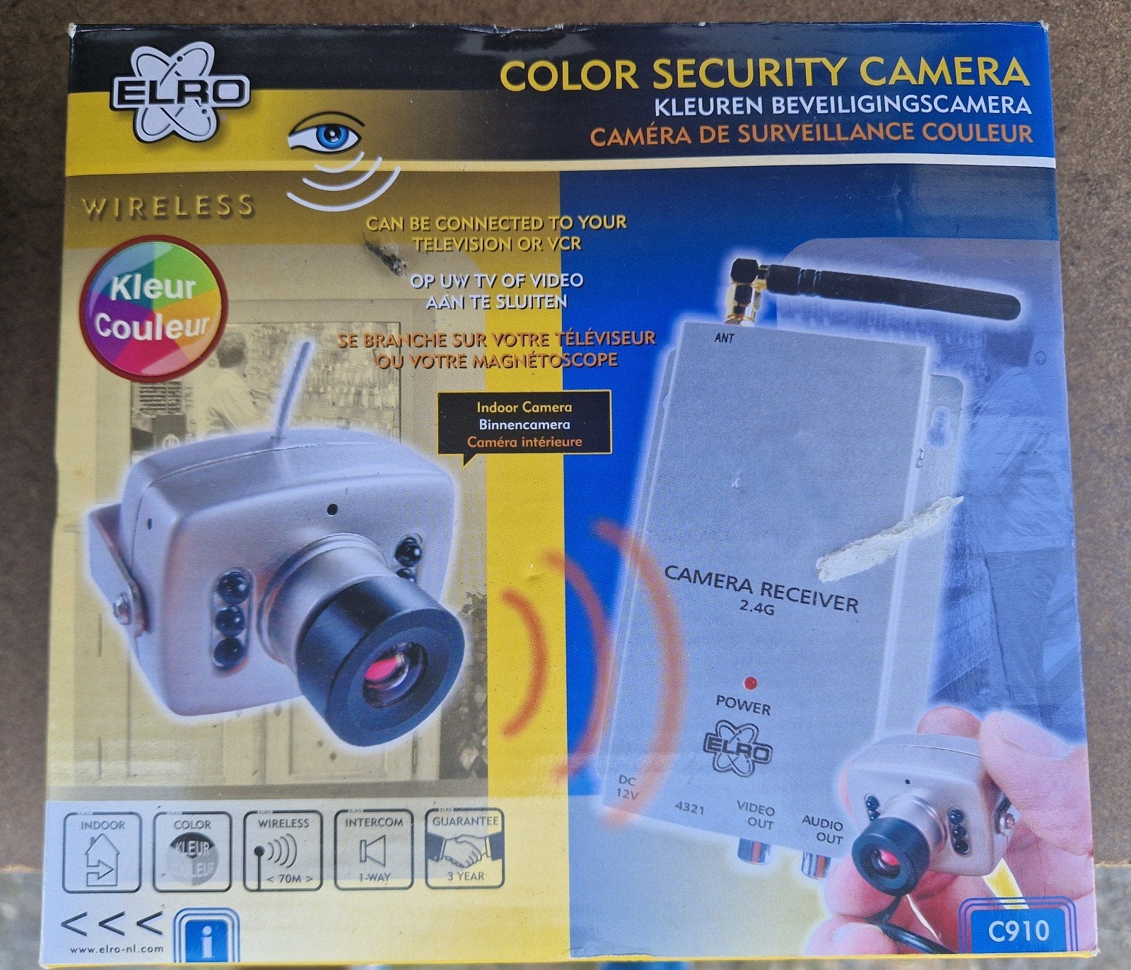 ELRO C910 Draadloze Kleuren Beveiligingscamera Set, Ophalen of Verzenden, Nieuw, Binnencamera
