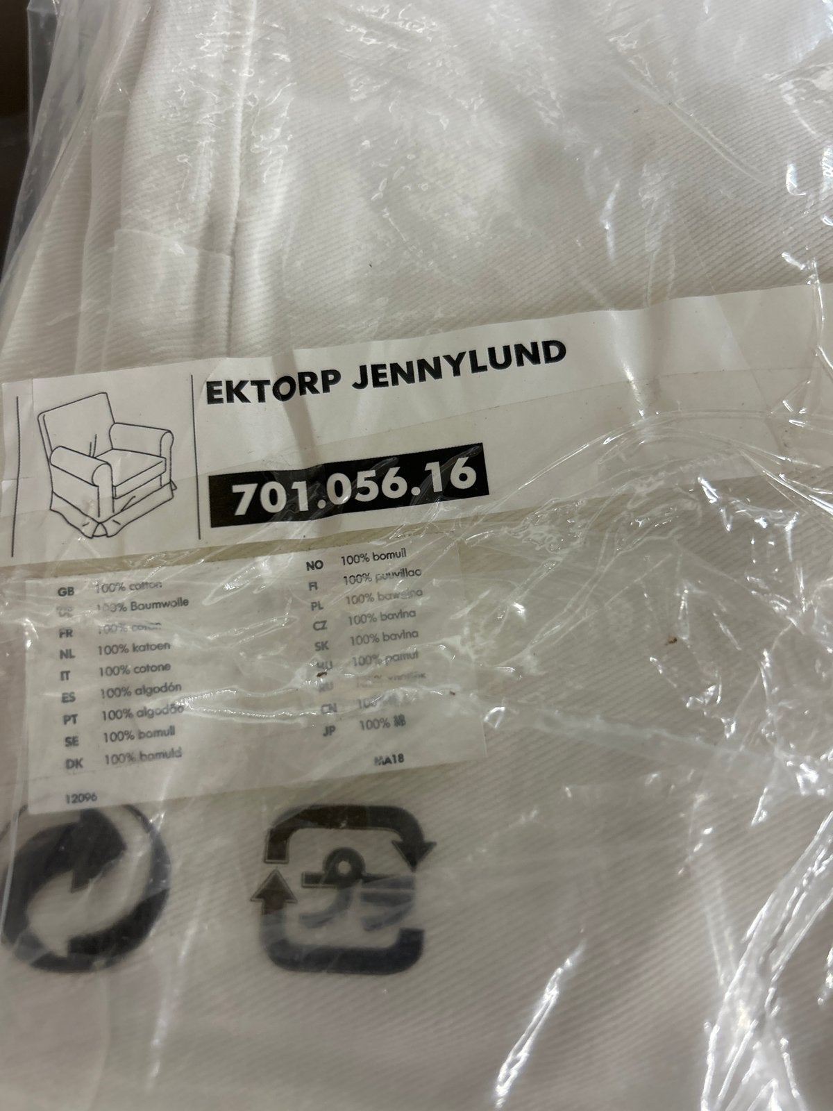 2x Nieuwe IKEA Ektorp Jennylund hoezen (wit), Twee, Ikea, Wit, Nieuw