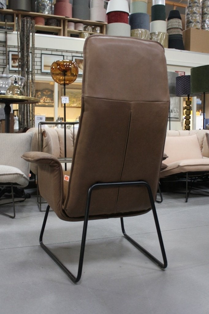 Luxe moderne fauteuil ORIGAMI Jess Design metaal leer stof, Ophalen, Modern design, Leer, 75 tot 100 cm
