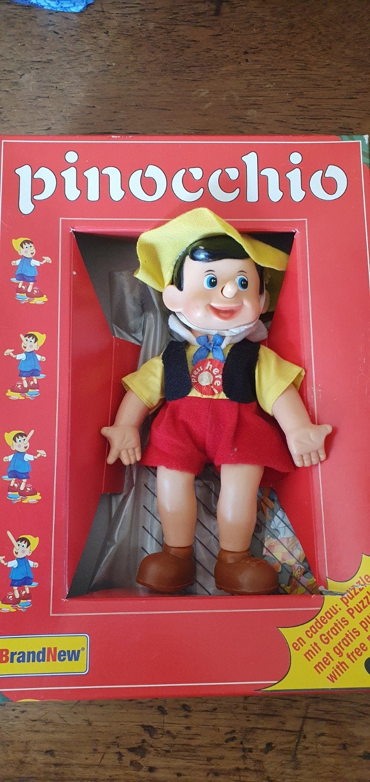 Pinnochio pinokkio pop in doos, Ophalen of Verzenden, Pop