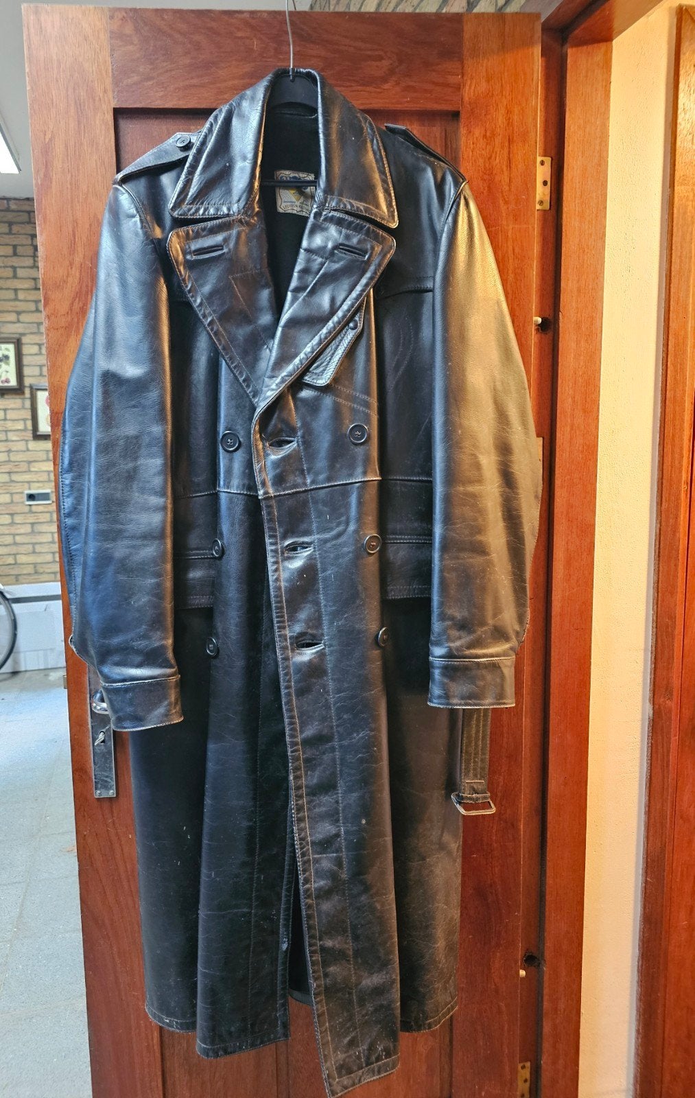 Vintage Urzo leren motorjas | jaren 50/60 | trenchcoat, Heren, Jas | leer, Ophalen of Verzenden, Urzo