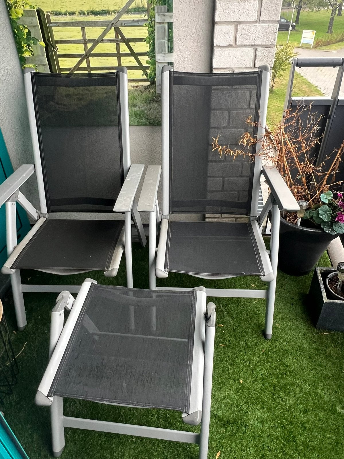 ophalen; Hartman tuinset + tuincanvas foto, Ophalen, Zo goed als nieuw, Kunststof