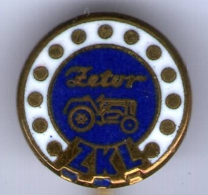 ZETOR ZKL blauw email op koper tractor speldje ( E_198), Ophalen of Verzenden, Zo goed als nieuw, Transport, Speldje of Pin