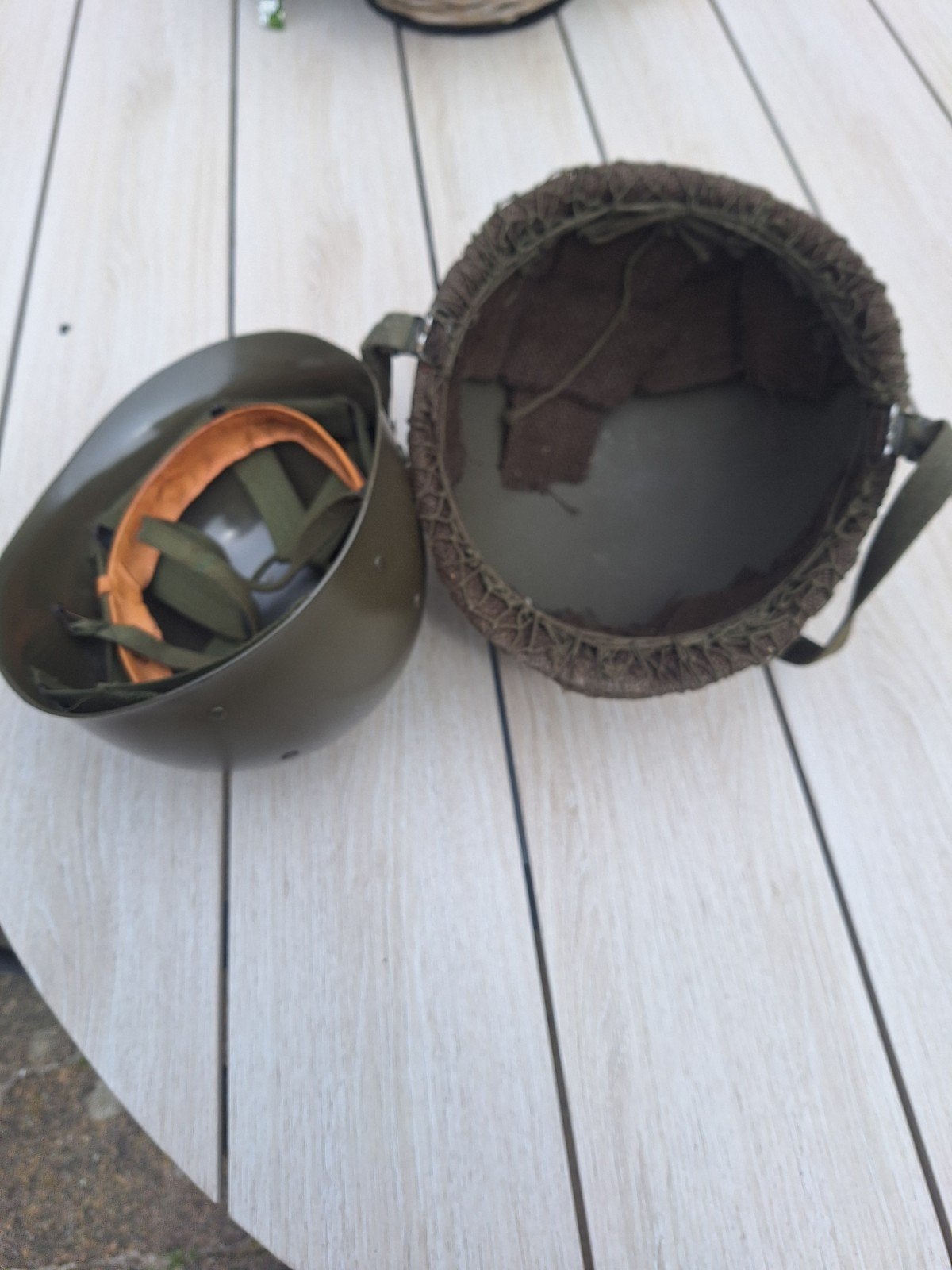 M1 Helm met binnenhelm en net, Verzamelen, Ophalen, Landmacht, Nederland, Helm of Baret