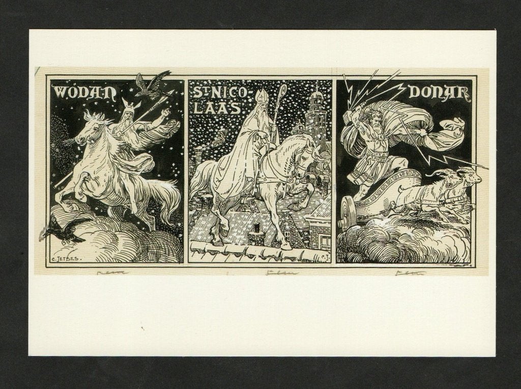 Sinterklaas Sint Nicolaas Wodan Donar, Cornelis Jetses., Verzamelen, Ophalen of Verzenden, 1980 tot heden, Ongelopen, Feest(dag)