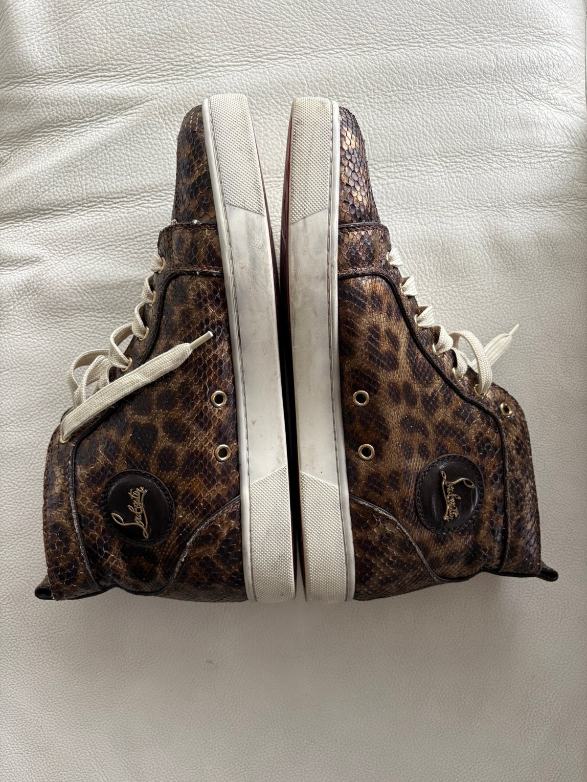 Christian Louboutin heren sneakers maat 42 slangenprint, Ophalen of Verzenden, Zo goed als nieuw, Zwart