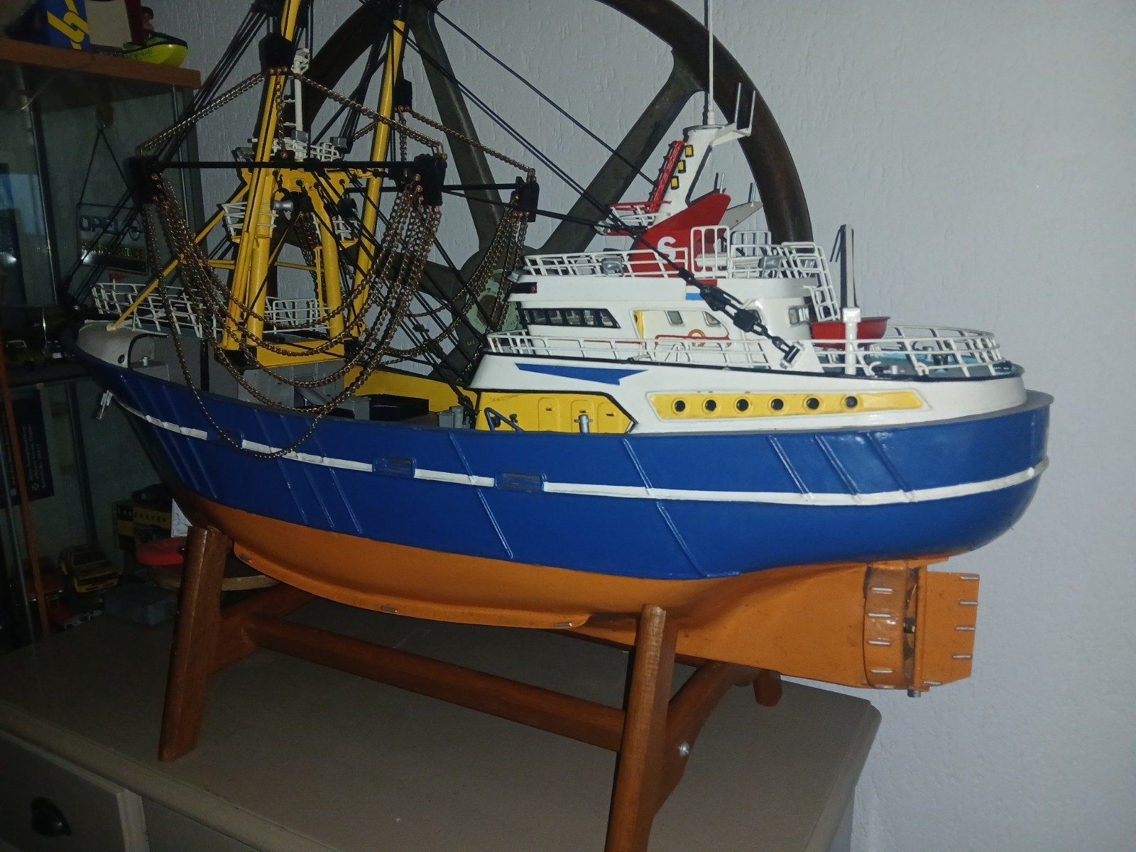 mooie Viskotter statisch 100 cm, Hobby en Vrije tijd, Modelbouw | Boten en Schepen, Ophalen