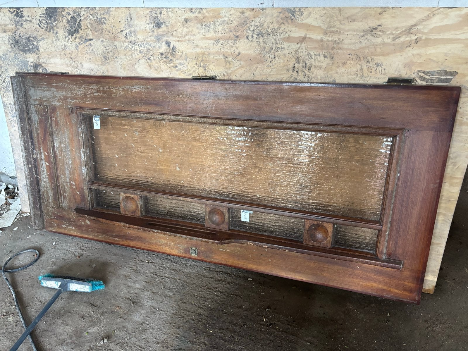 Oude houten deur met glas, Ophalen, Gebruikt, 80 tot 100 cm, Binnendeur