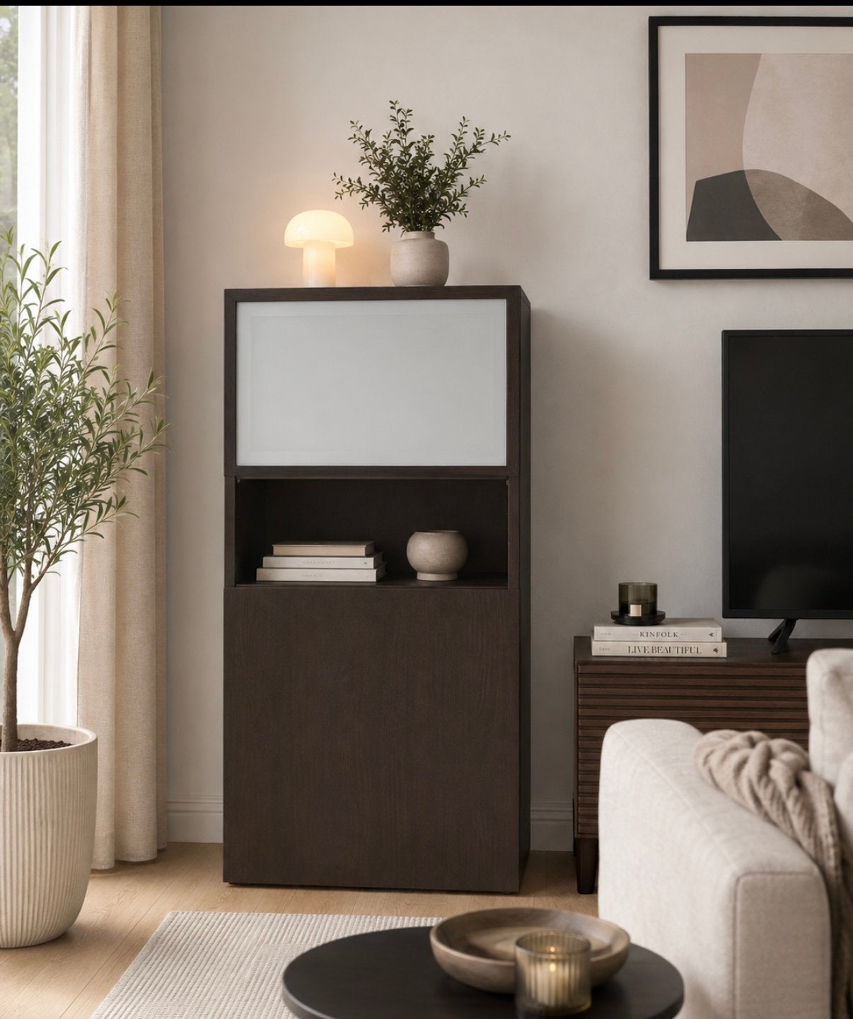 Ikea besta Vitrinekast, Ophalen, Zo goed als nieuw, 25 tot 50 cm, 50 tot 100 cm