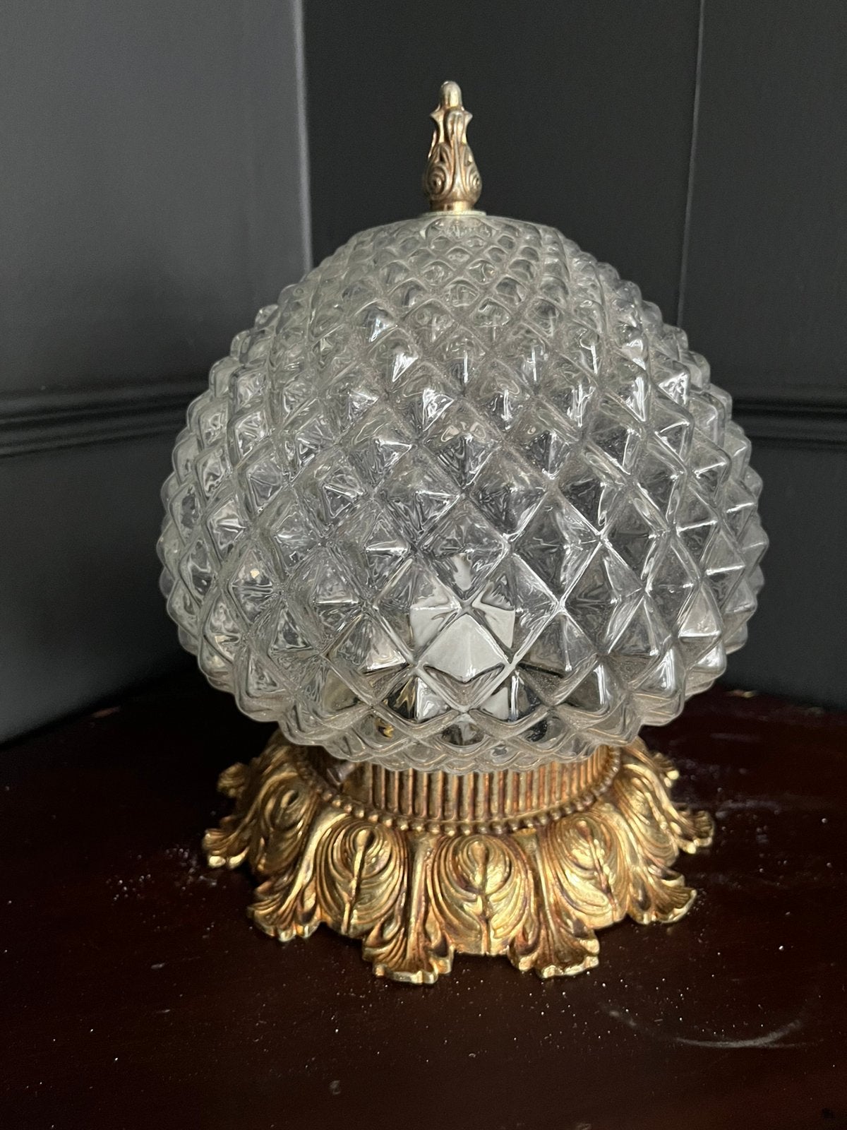 Antieke plafondlamp vintage plafonnière, Ophalen of Verzenden, Gebruikt, Glas, Regency