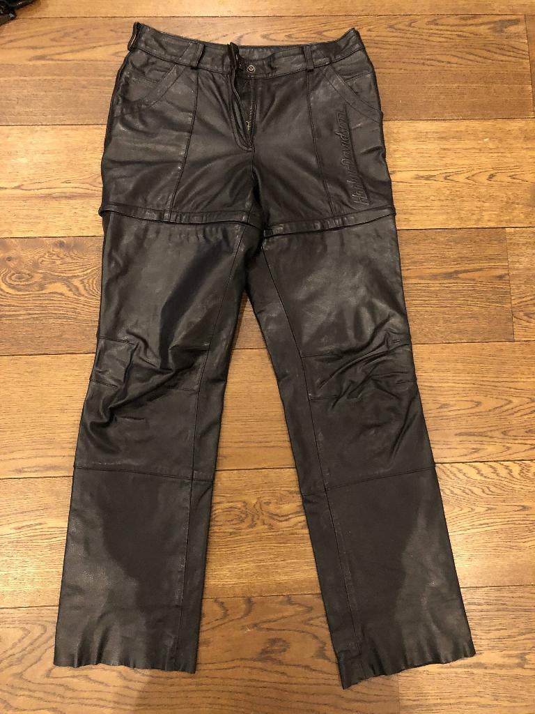 Harley Davidson dames leren motorbroek XS/S, Ophalen of Verzenden, Tweedehands, Dames, Broek | leer