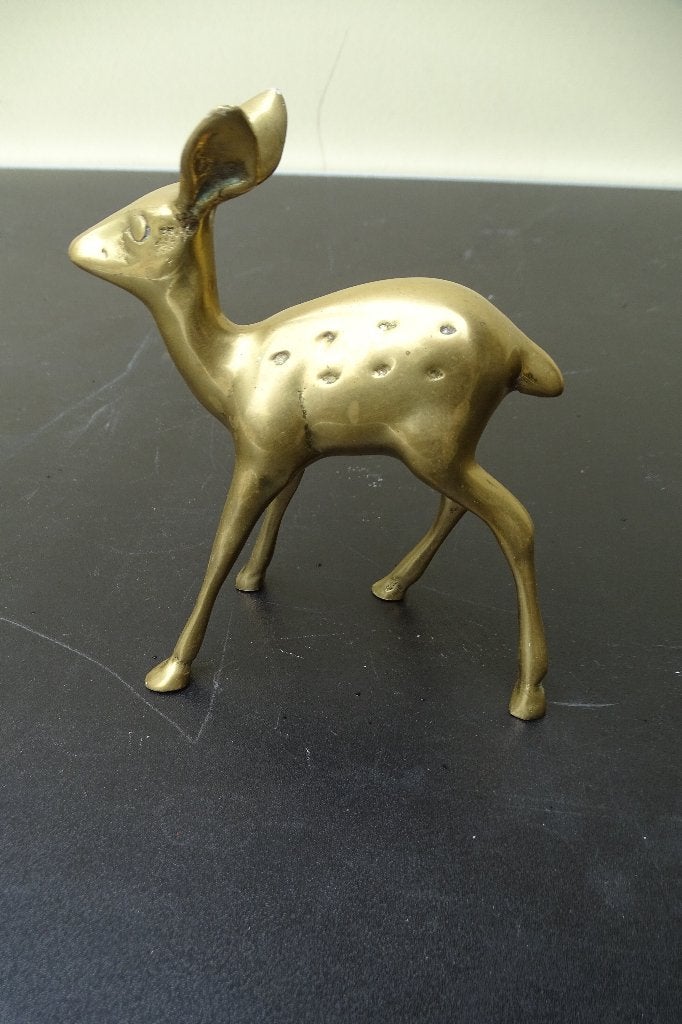 Bambi/hertje, koper beeldje, Ophalen of Verzenden, Koper