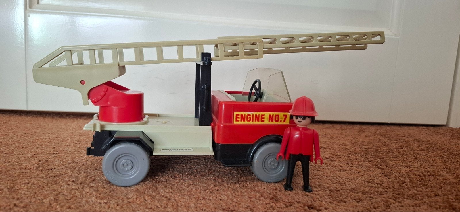 Vintage Playmobil Brandweerwagen 1975 - 1976 Engine No. 7, Ophalen, Gebruikt