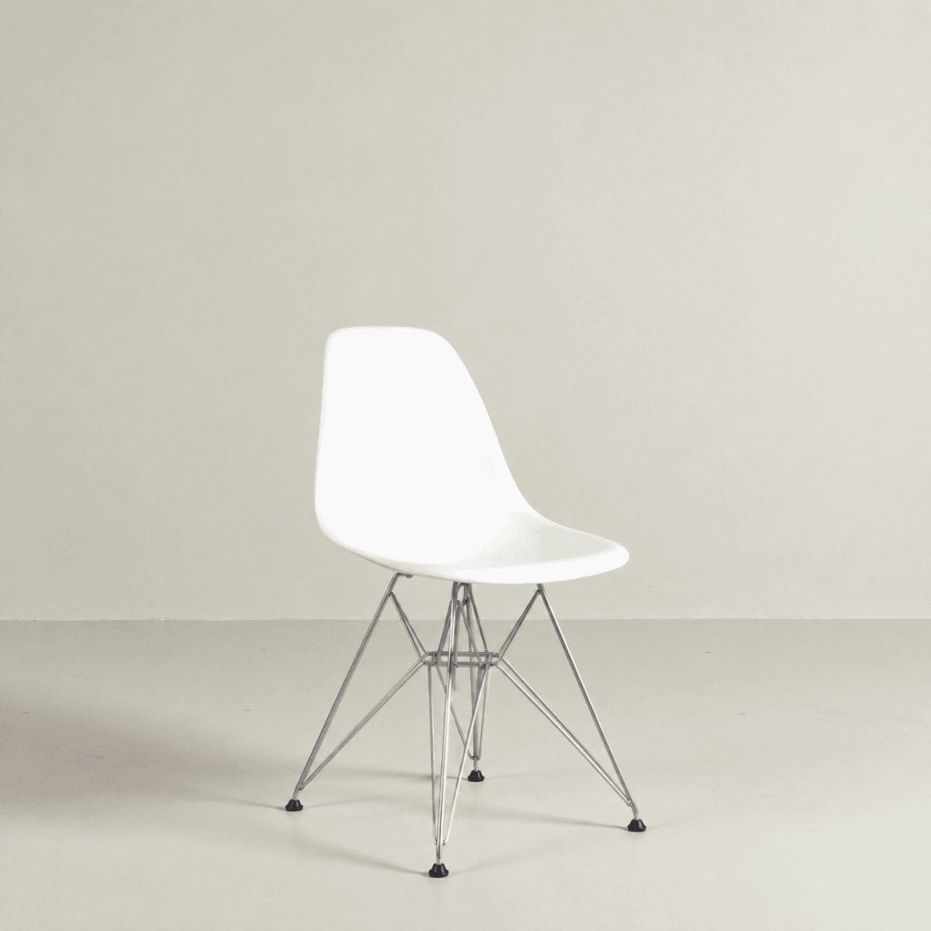 Vitra Eames DSR Stoel Wit Kunststof - Chroom, Vitra, Nieuw, Niet ingevuld, Niet ingevuld