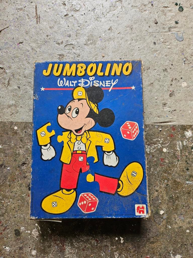 Jumbolino Walt Disney dobbel- en puzzelspel Mickey Mouse, Gebruikt, Ophalen of Verzenden, Van hout, 4 tot 6 jaar