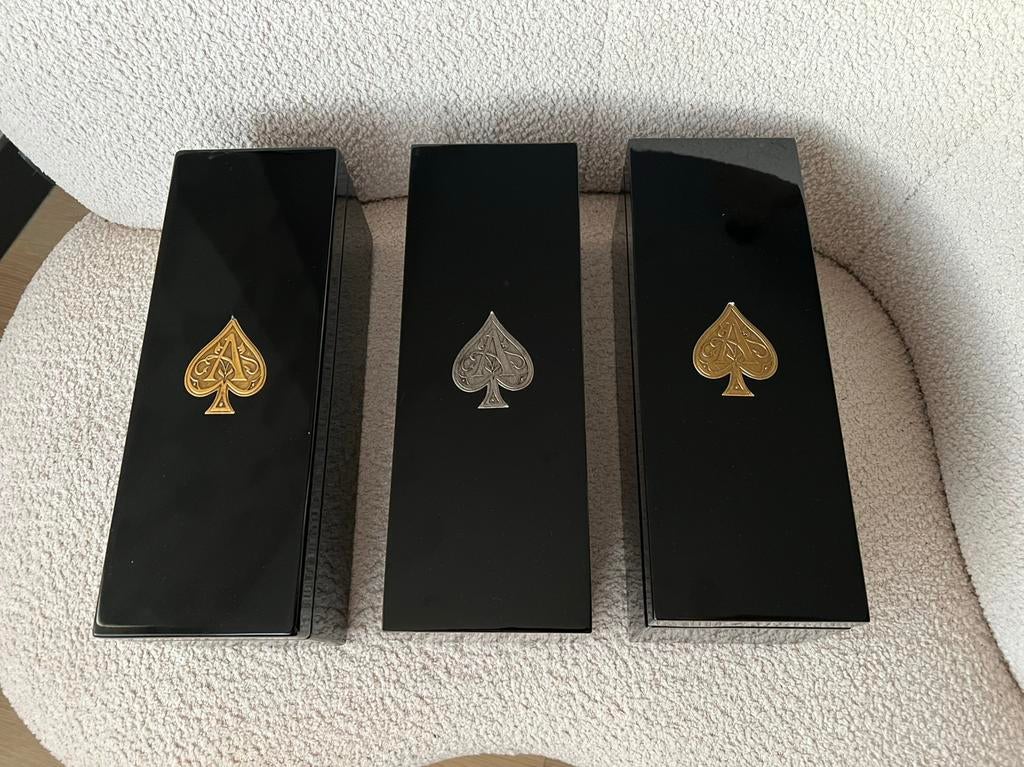 3x Armand de Brignac (Ace of Spades) doos met lege fles, Ophalen of Verzenden, Champagne