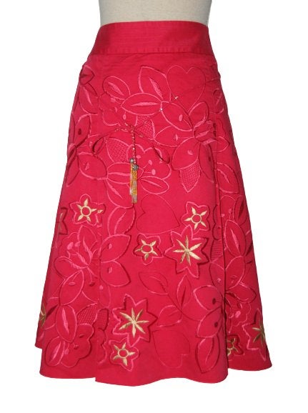 Whistles London rok, feestrok, roze/rood, Mt. 38 /M, Maat 38/40 (M), Verzenden, Whistles London, Zo goed als nieuw