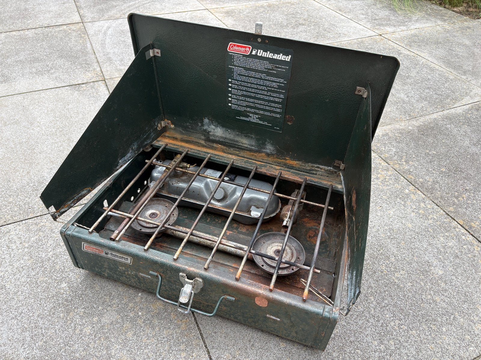 Colman 424 2 pits stove, Ophalen, Gebruikt
