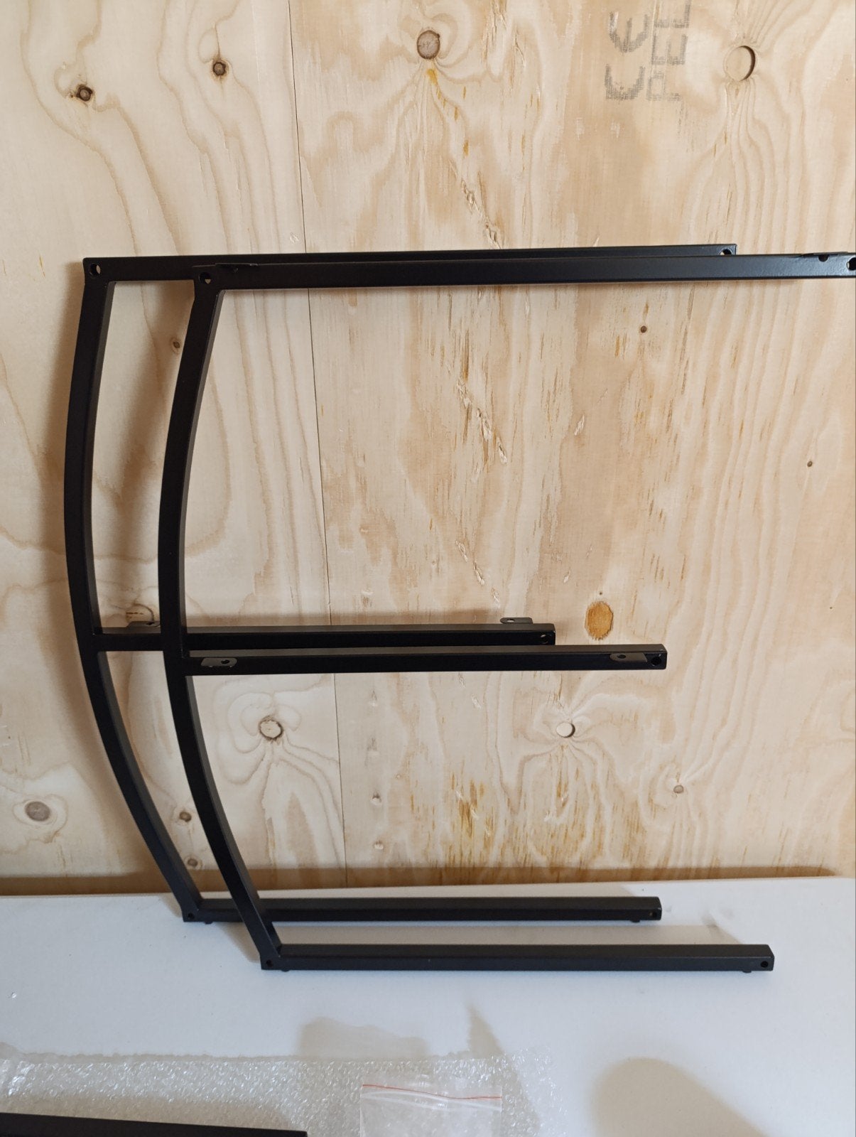 Relaxdays Bijzettafel Industrieel C-vorm 2 Bladen, Minder dan 55 cm, Metaal of Aluminium, Nieuw, Ophalen of Verzenden