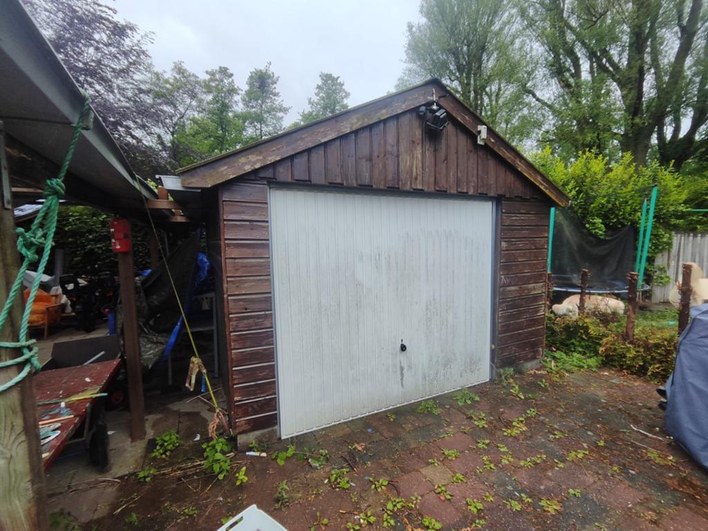 Houten schuur / tuinhuis 6.8x3.3 meter, Ophalen, Gebruikt, Hout, Overige typen