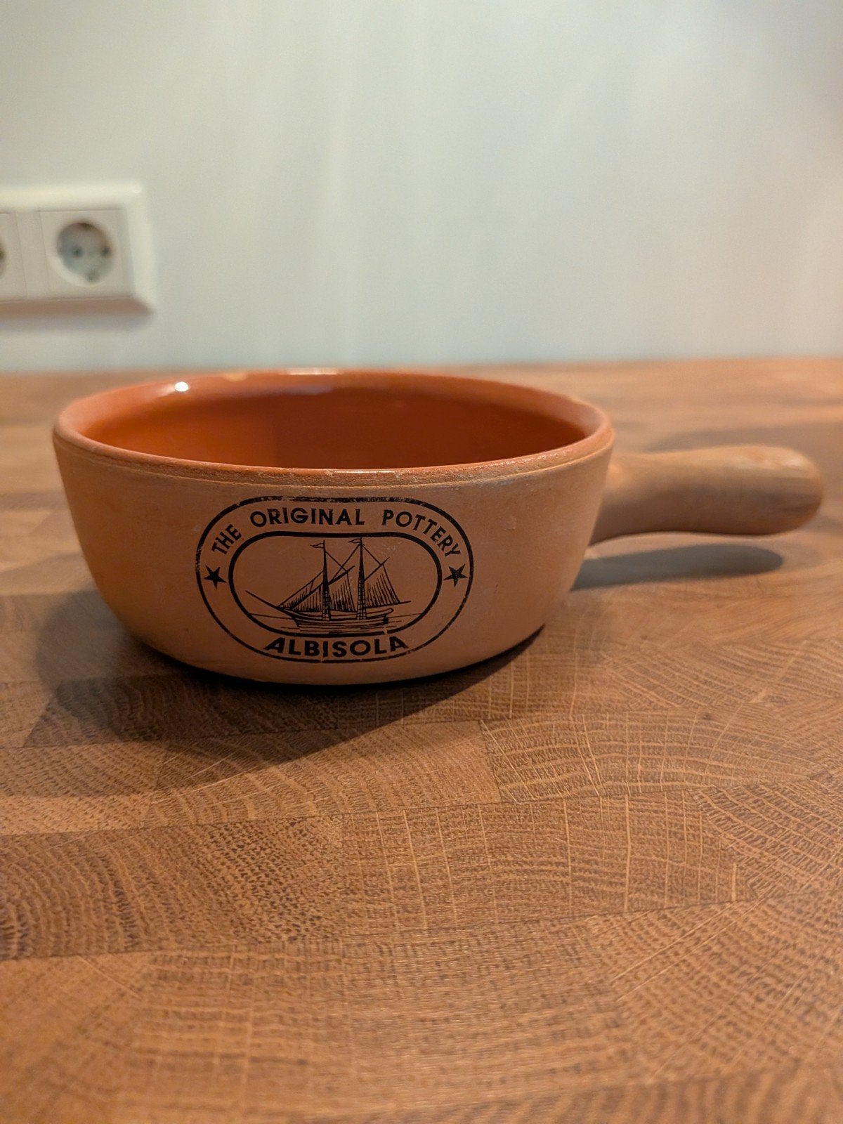 Albisola Aardewerken Kom met Handvat - Vintage Stijl, Ophalen of Verzenden