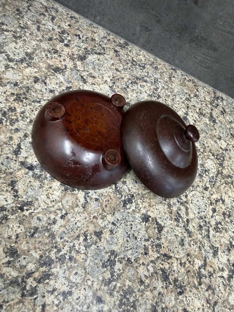 Vintage Bakelieten Potje met Deksel - Bruin, Ophalen of Verzenden