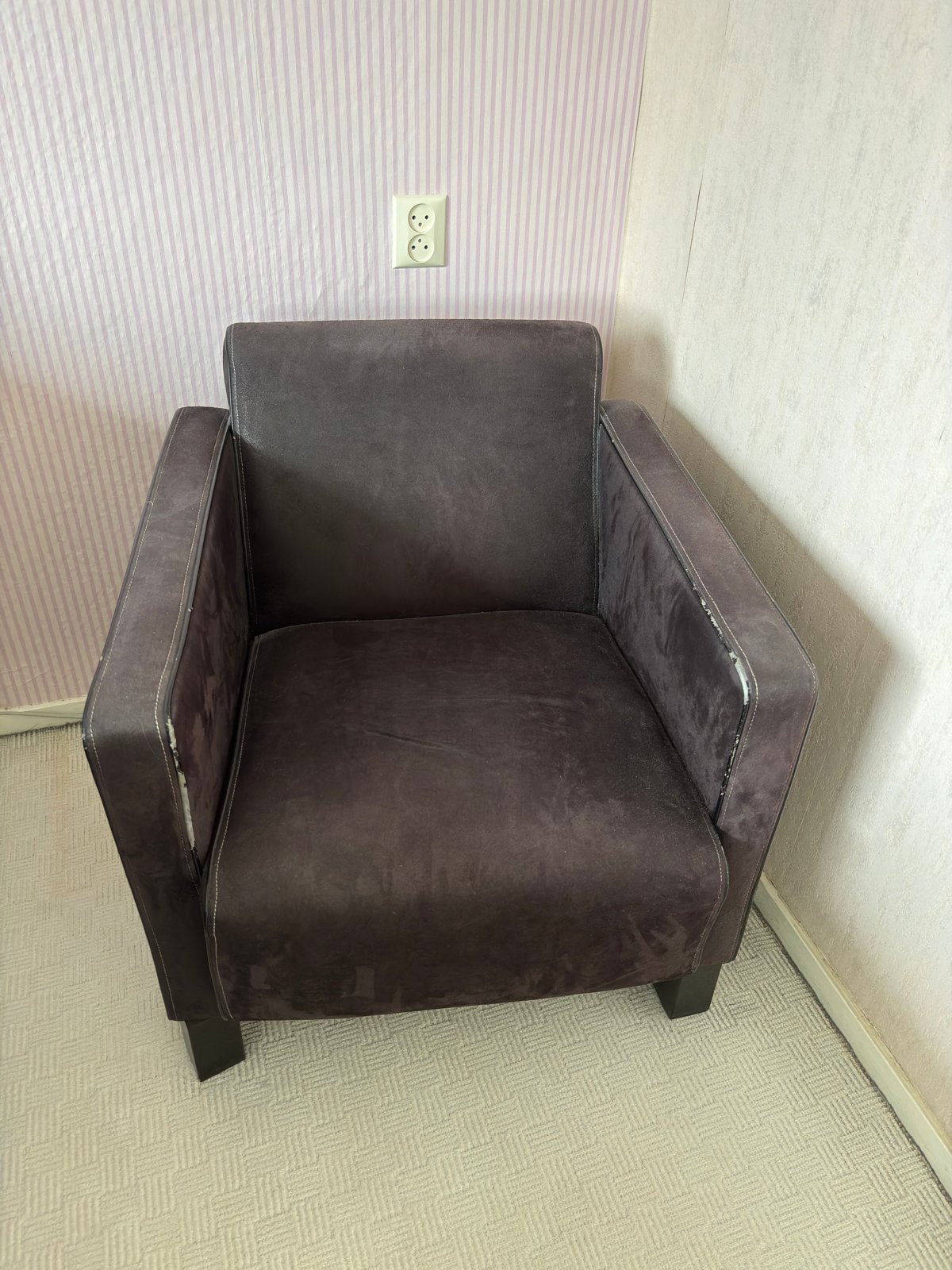 fauteuil - zwart, Huis en Inrichting, Fauteuils, Ophalen, Gebruikt, Stof, 75 tot 100 cm