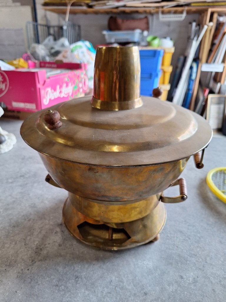 Chinese of uit Tibet hotpot pan, Antiek en Kunst, Ophalen, Koper