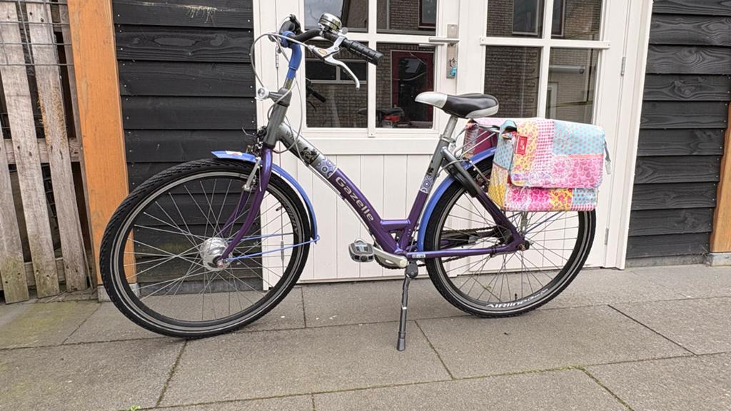 Gazelle Whale kinderfiets met fietstassen, Fietsen en Brommers, Ophalen, Gebruikt, Terugtraprem, Minder dan 16 inch