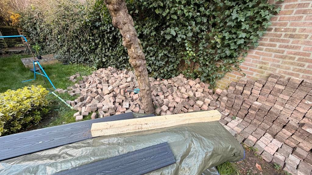 Klinkers 10x10 - Gebruikt, Tuin en Terras, Ophalen, Gebruikt, Klinkers, 10 m² of meer