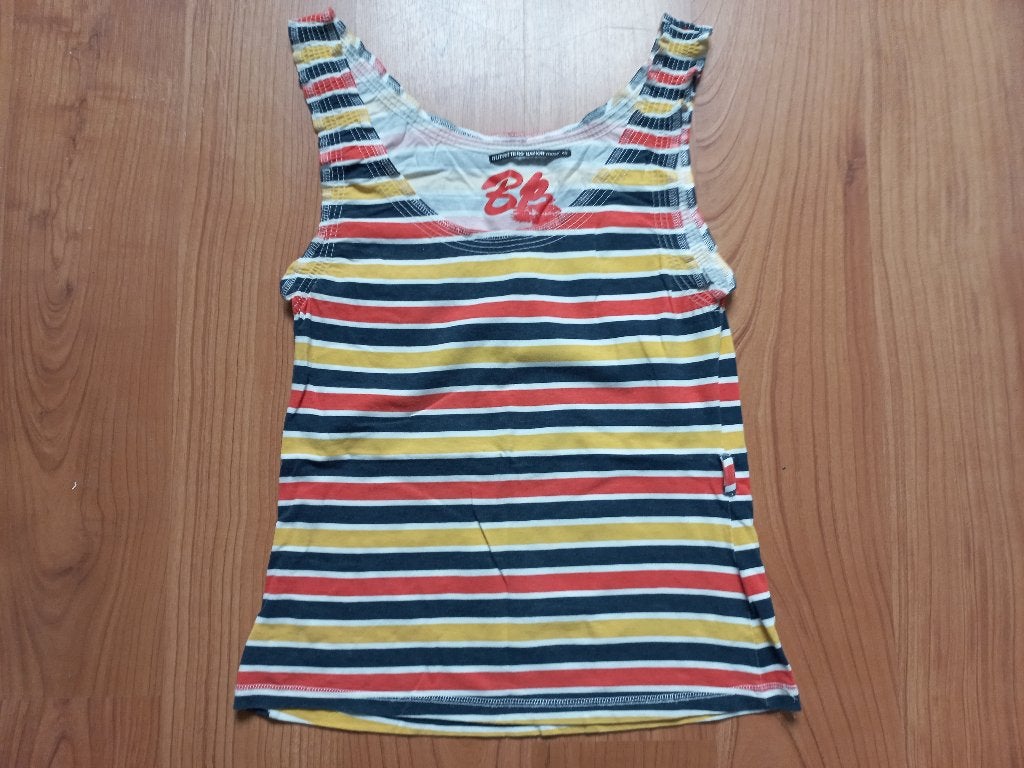 OUTFITTERS NATION donkerblauw / oranje / geel gestreepte top, Kinderen en Baby's, Kinderkleding | Maat 176, Gebruikt, Meisje, Ophalen of Verzenden