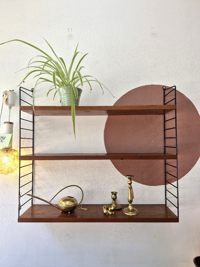 Vintage boekenrek Nisse Strinning string teak, Ophalen, Gebruikt, ., Nisse Strinning