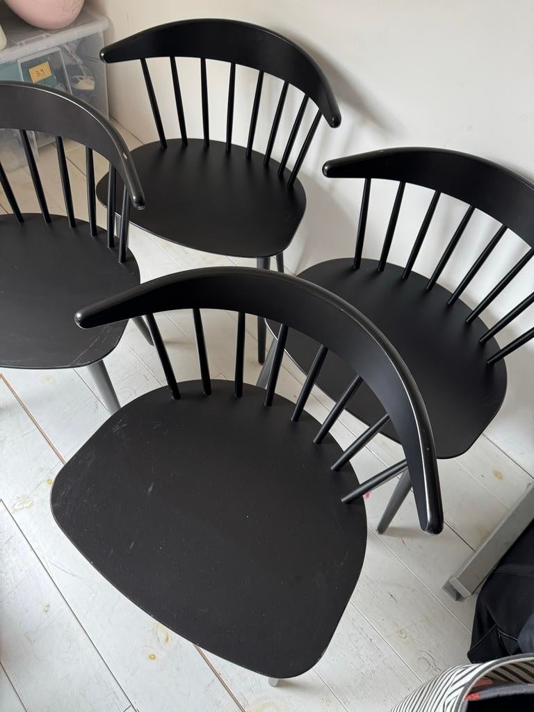 Set van 4 HAY J104 stoelen - Zwart, Ophalen, Gebruikt, Zwart, Vier