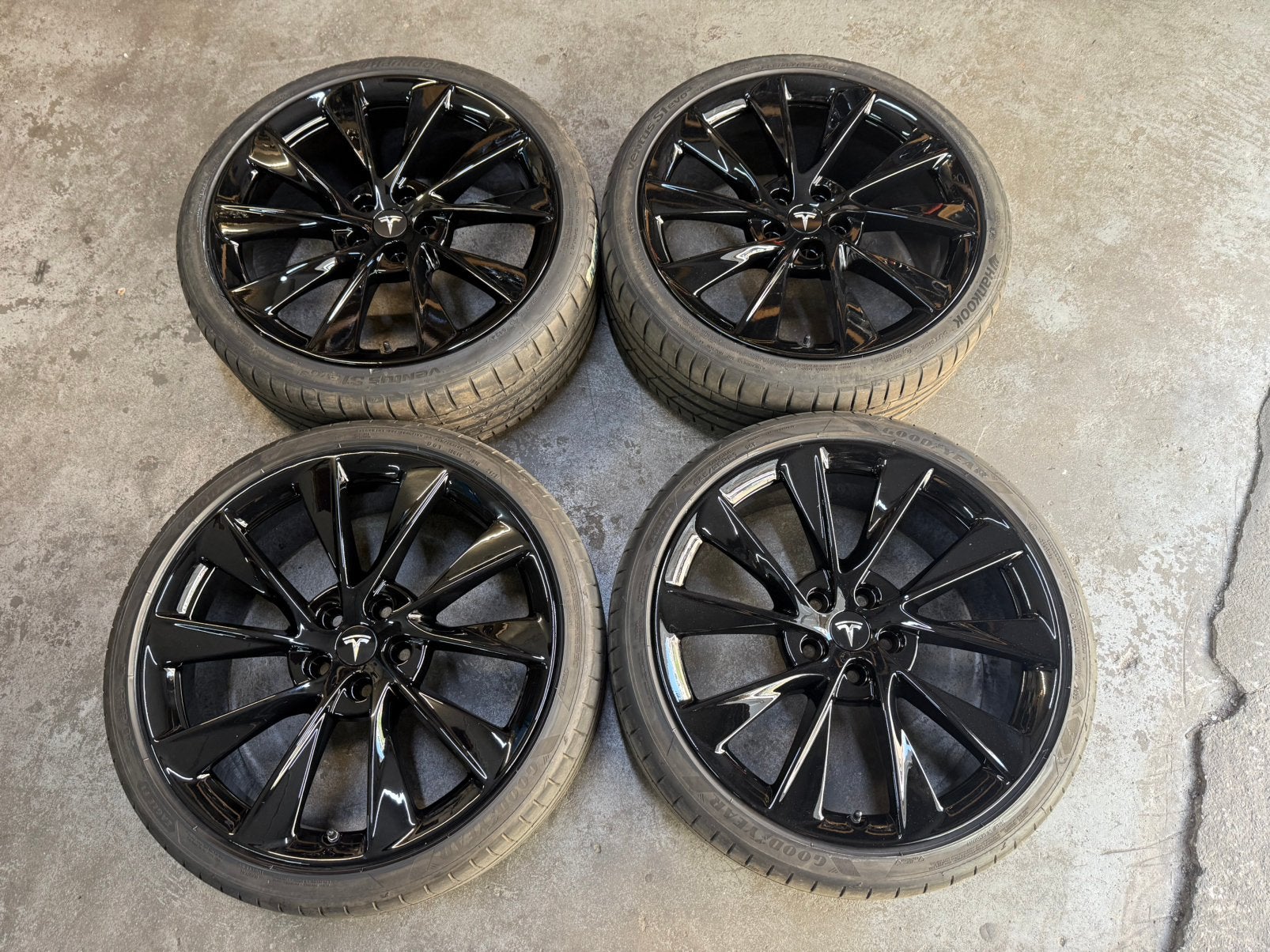 ✅ 21 Inch Black Spoke Turbine Tesla Model S velgen 5x120, Auto-onderdelen, Banden en Velgen, Banden en Velgen, Personenwagen, Zomerbanden