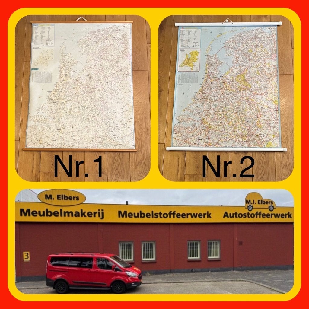 122. Nederlandse Land kaart / Schoolkaart in prima staat, Antiek en Kunst, Ophalen of Verzenden, Aardrijkskunde