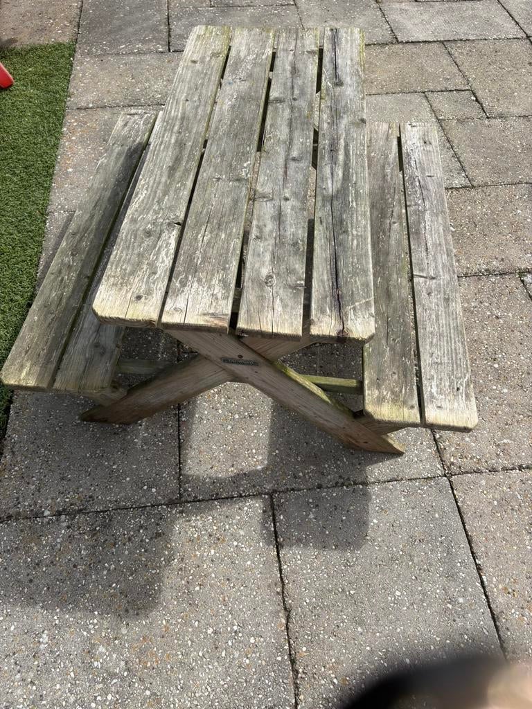 Picknick tafel voor kinderen, Tuin en Terras, Gebruikt, Rechthoekig, Hout, Ophalen